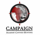 Logo der Campaign Against Canned Hunting mit Löwe und Afrika-Karte als Symbol für Tierschutz in Afrika