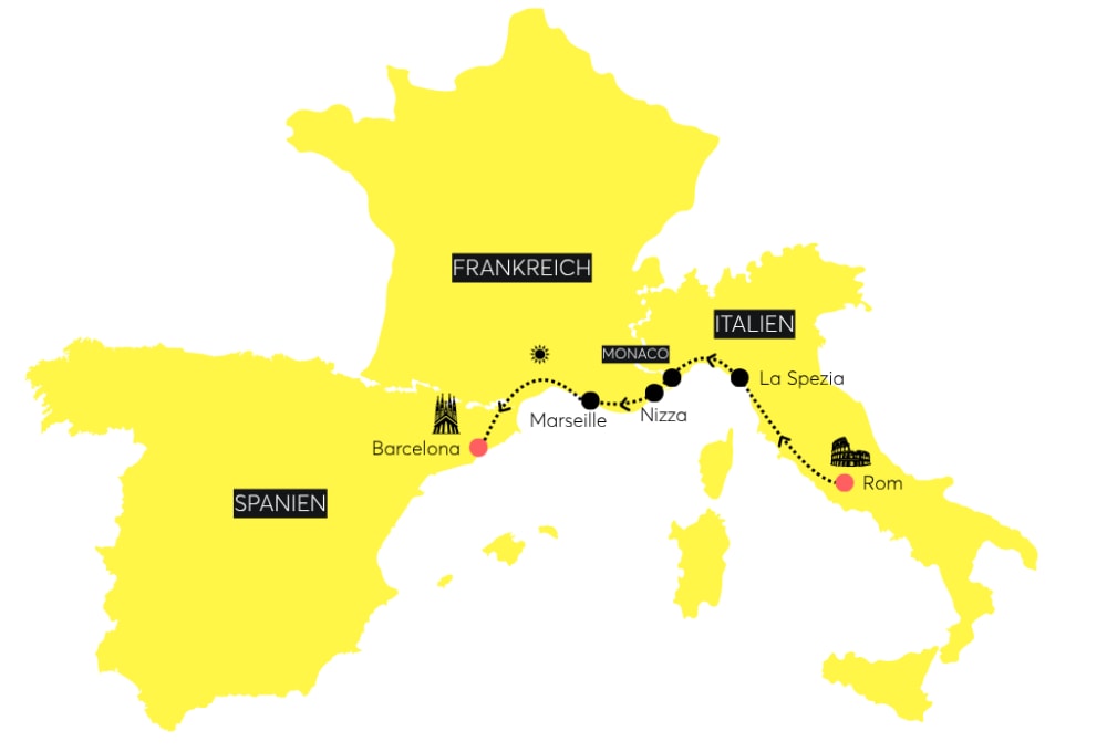 Rome to Barcelona by Train