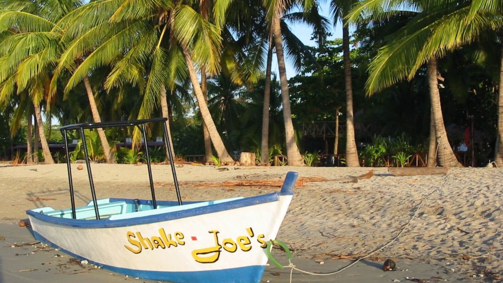 Landschaft, Boot, Strand, Palmen, Costa-Rica