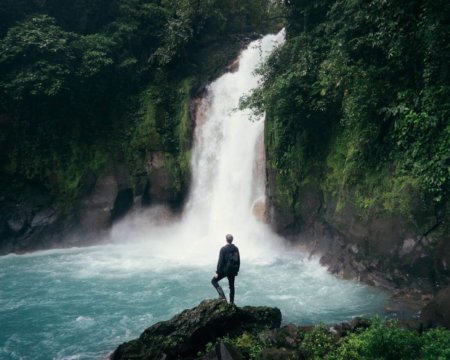 Costa-Rica, landschaft, Freiwilligenarbeit, Wasserfall