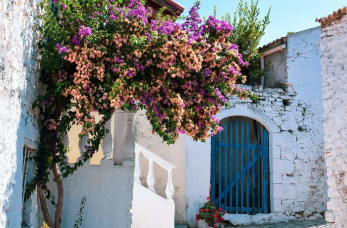 Blaues Haus in Griechenland