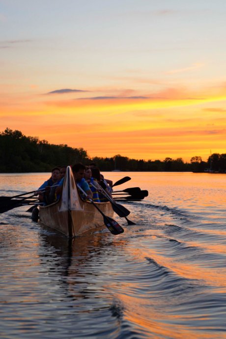Sonnenuntergang, Kanada, See, Kajak