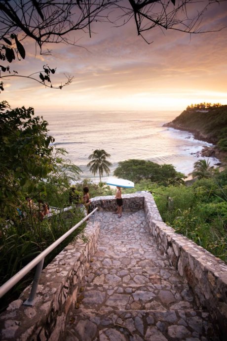 landschaft, mexiko, surfer