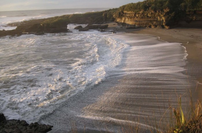 Sonnenuntergang, meer, strand